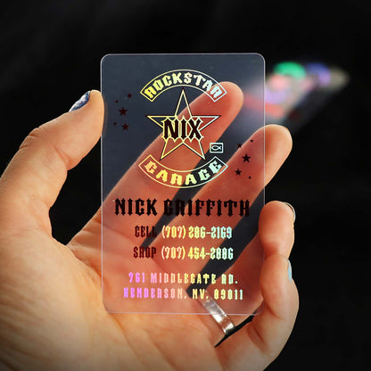 Plastic Business Cards, Clear transparent Holographic Business Cards BC