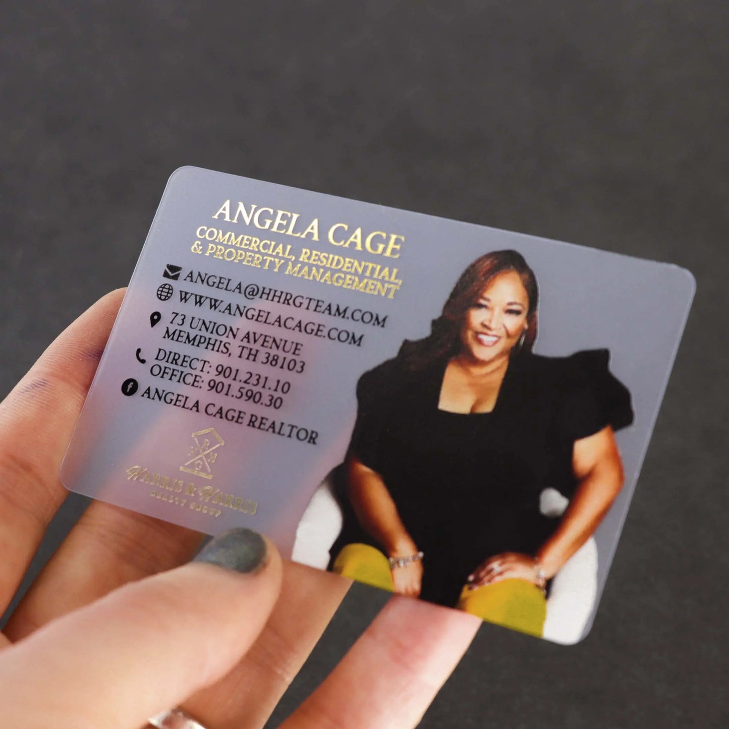 Real Estate Clear Plastic Business Cards | Full Color Printing and Foil | Realtor Custom Design BcardsCreation