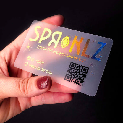 Translucent plastic business card with QR code for modern networking. Stand out with innovative design.