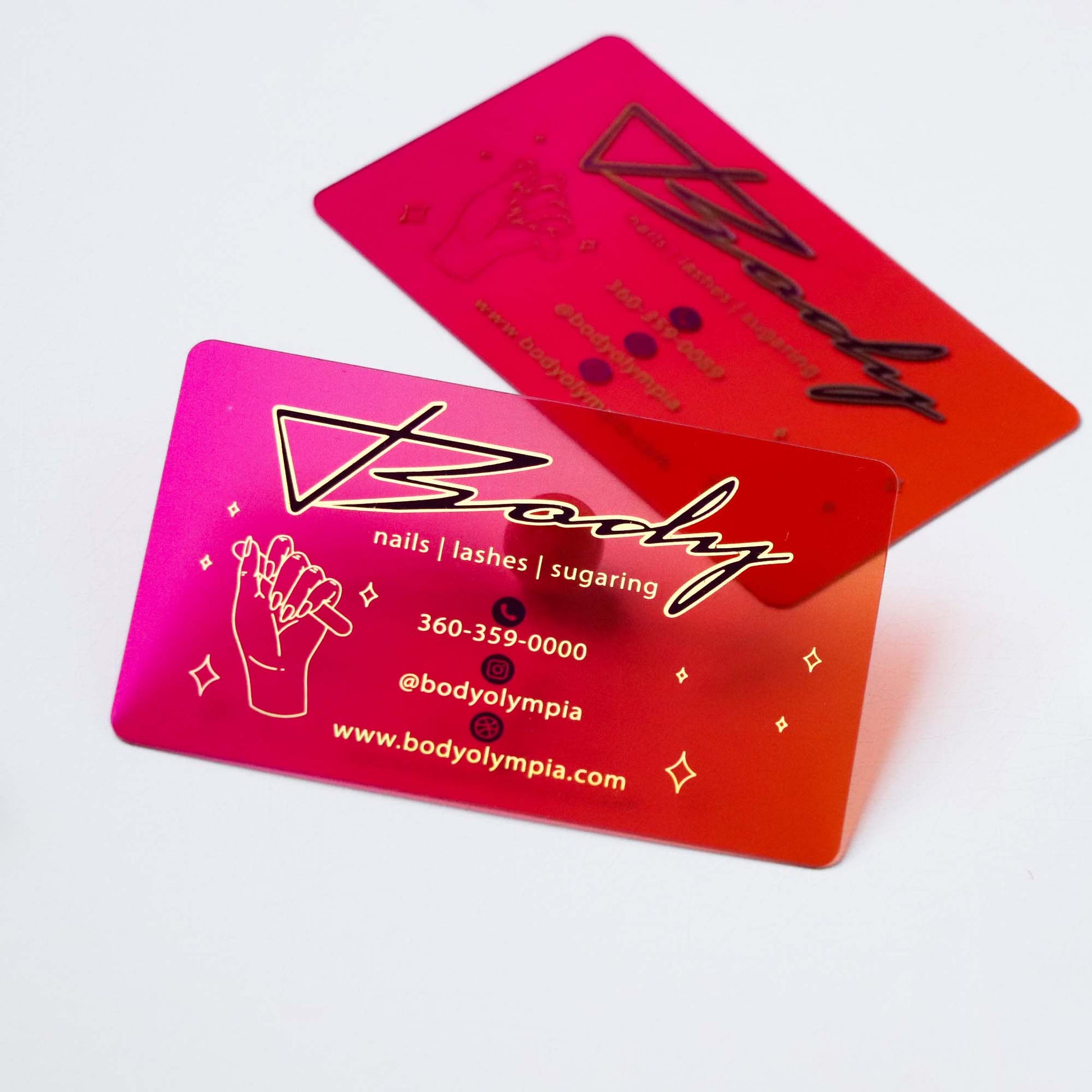 Full Color Transparent Plastic Business Cards | 1-3 color Foil stamping BcardsCreation