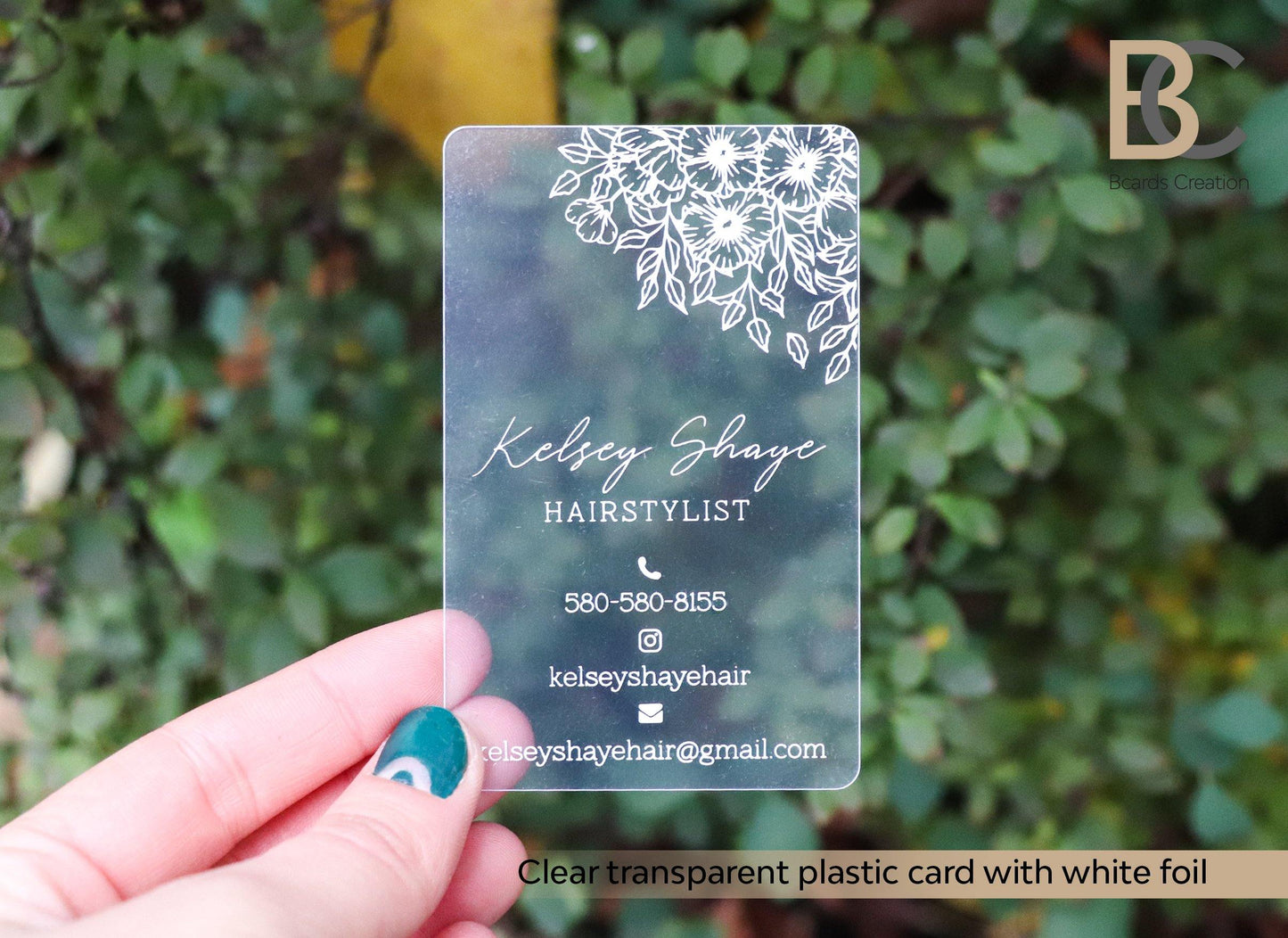 White Printing On Clear plastic | Silkscreen Printed | Frosted Business Cards - BcardsCreation