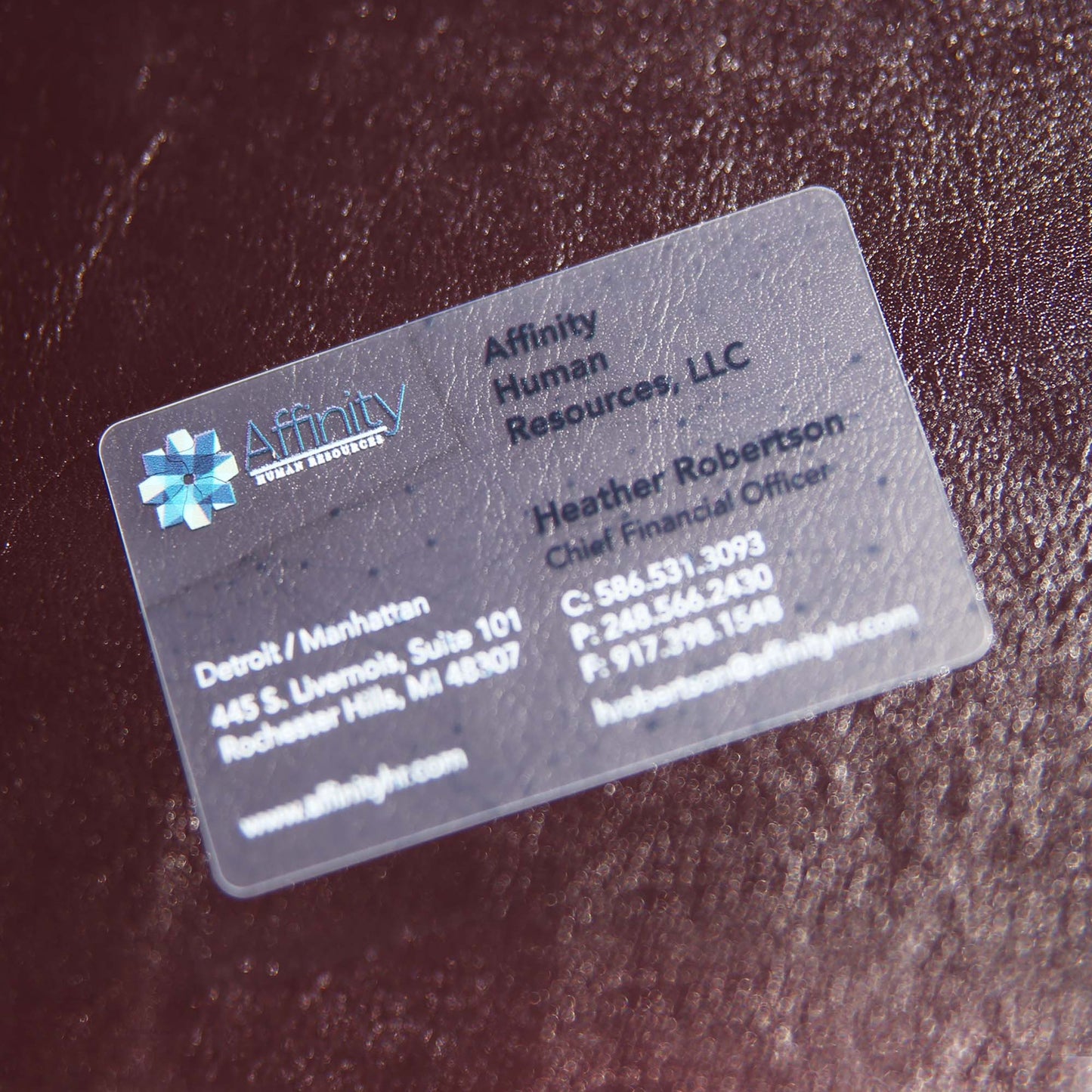 Full-Color Frosted Transparent Business Cards