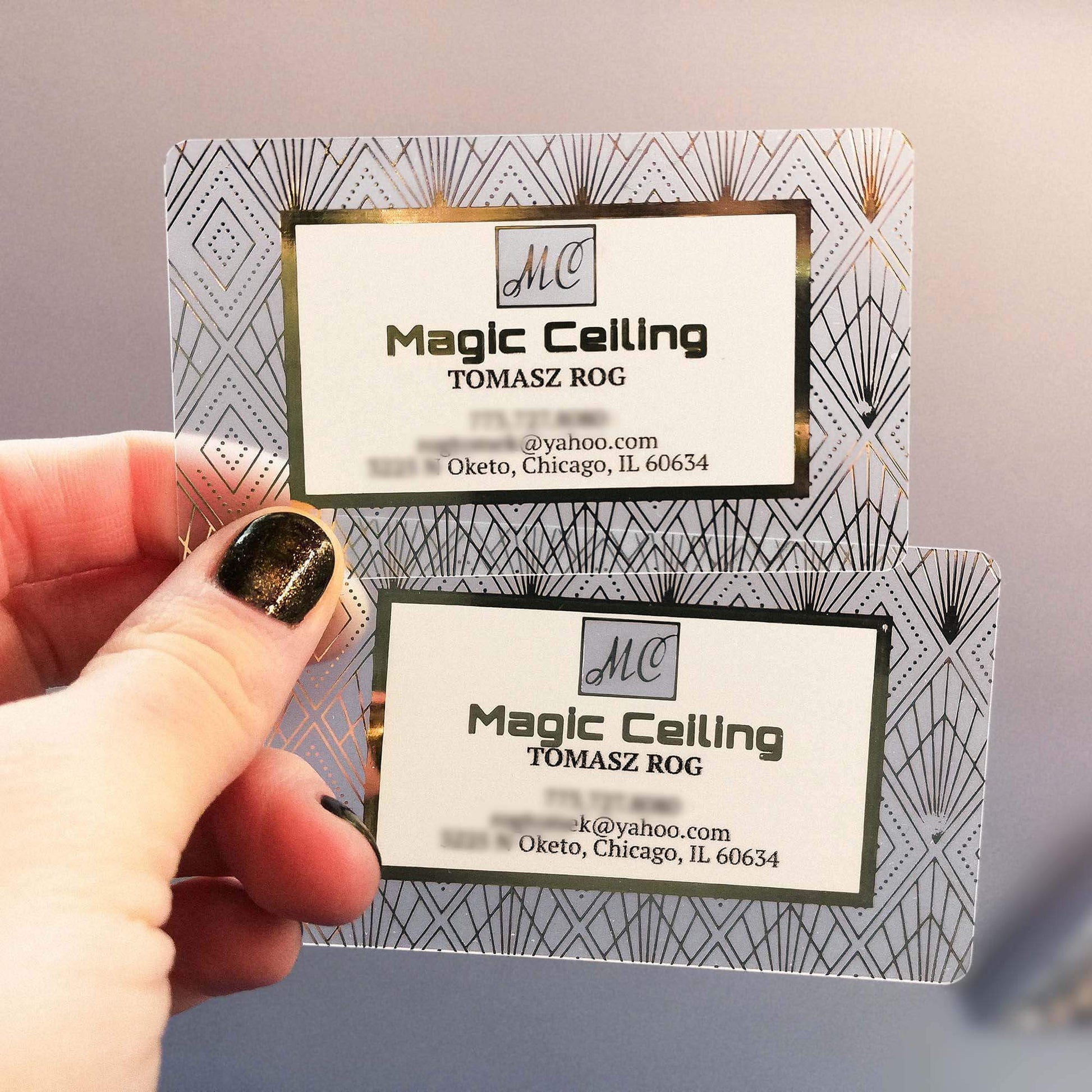Full-color Clear Plastic Business Cards Foil Stamped BcradsCreation