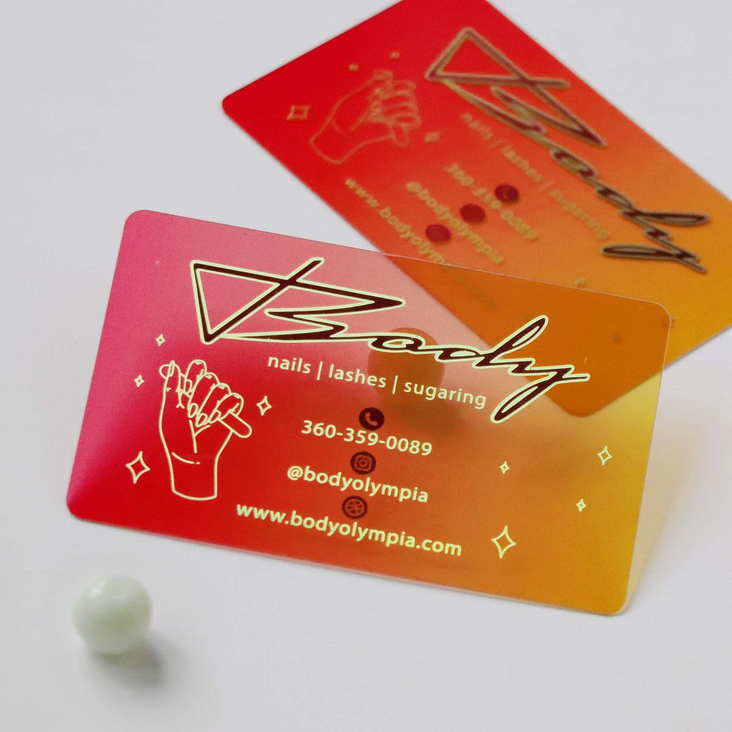 Clear Plastic Business Cards | Foil Stamping | Full Color Printing