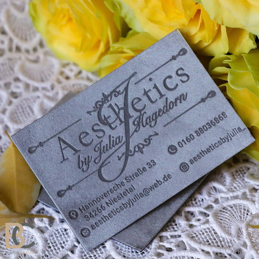GRAY or COLORED VELVET Thick Multilayer Business Cards | Blind Debossing BcardsCreation