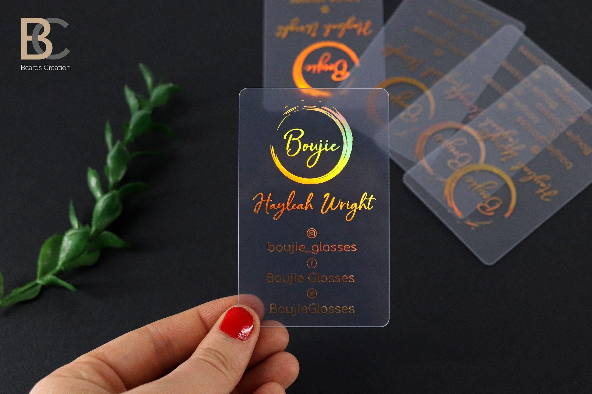 Clear Transparent Business Cards | Real Foil Stamping Cards BcardsCreation