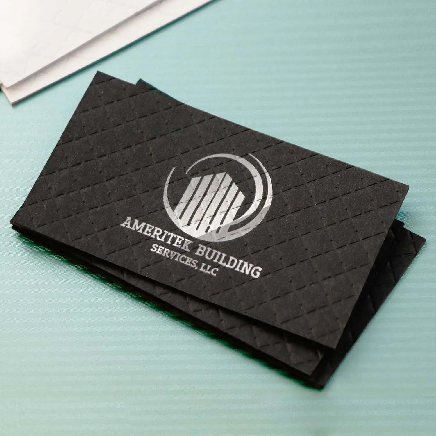 Letterpress Business Card with full color print and real foil Rose Gold Business card on Black Paper Foiled Unique Business Cards BcardsCreation