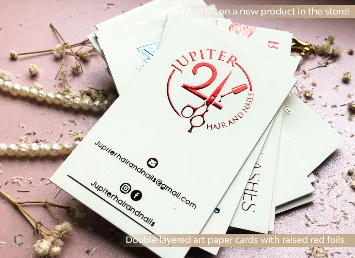 Raised foil business cards. Soft touch finish, Colored art extra hard 40 pt paper BCardsCreation