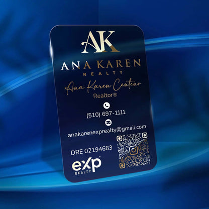 Real Estate Clear Plastic Business Cards | Full Color Printing and Foil | Realtor Custom Design | BcardsCreation | Bcards