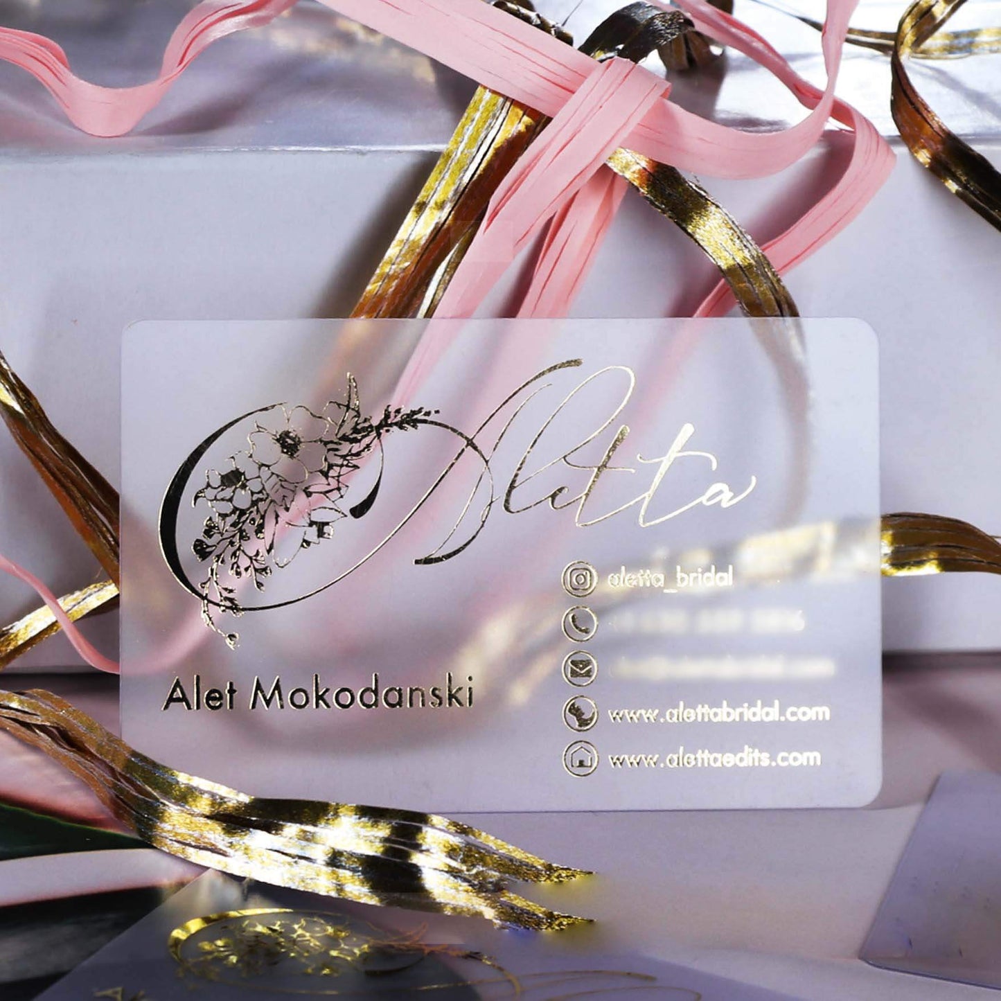 Transparent Frosted Foiled Business Cards Gold Foil