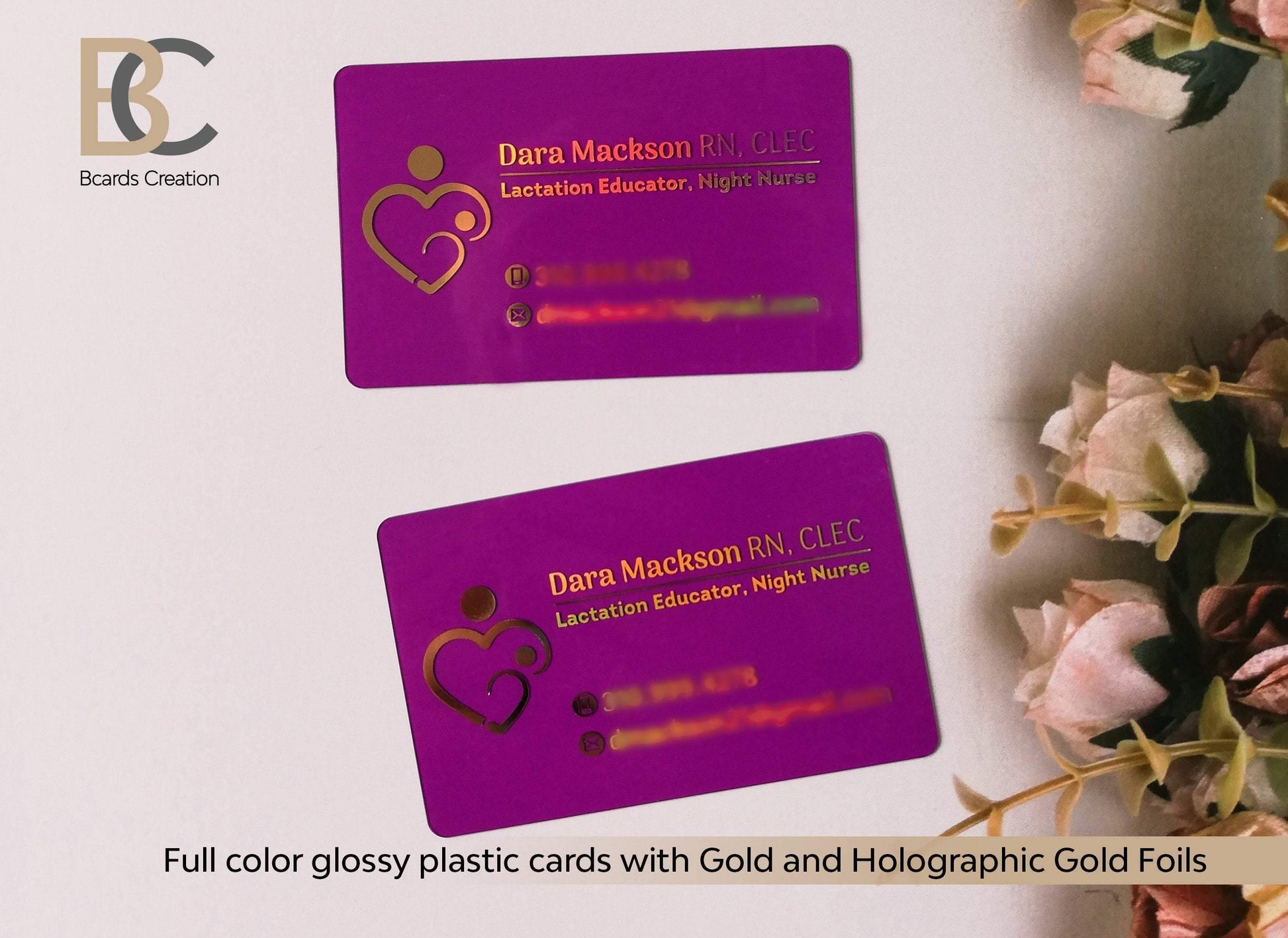 Plastic Digital Gold Glitter card logo Foil Visiting Card