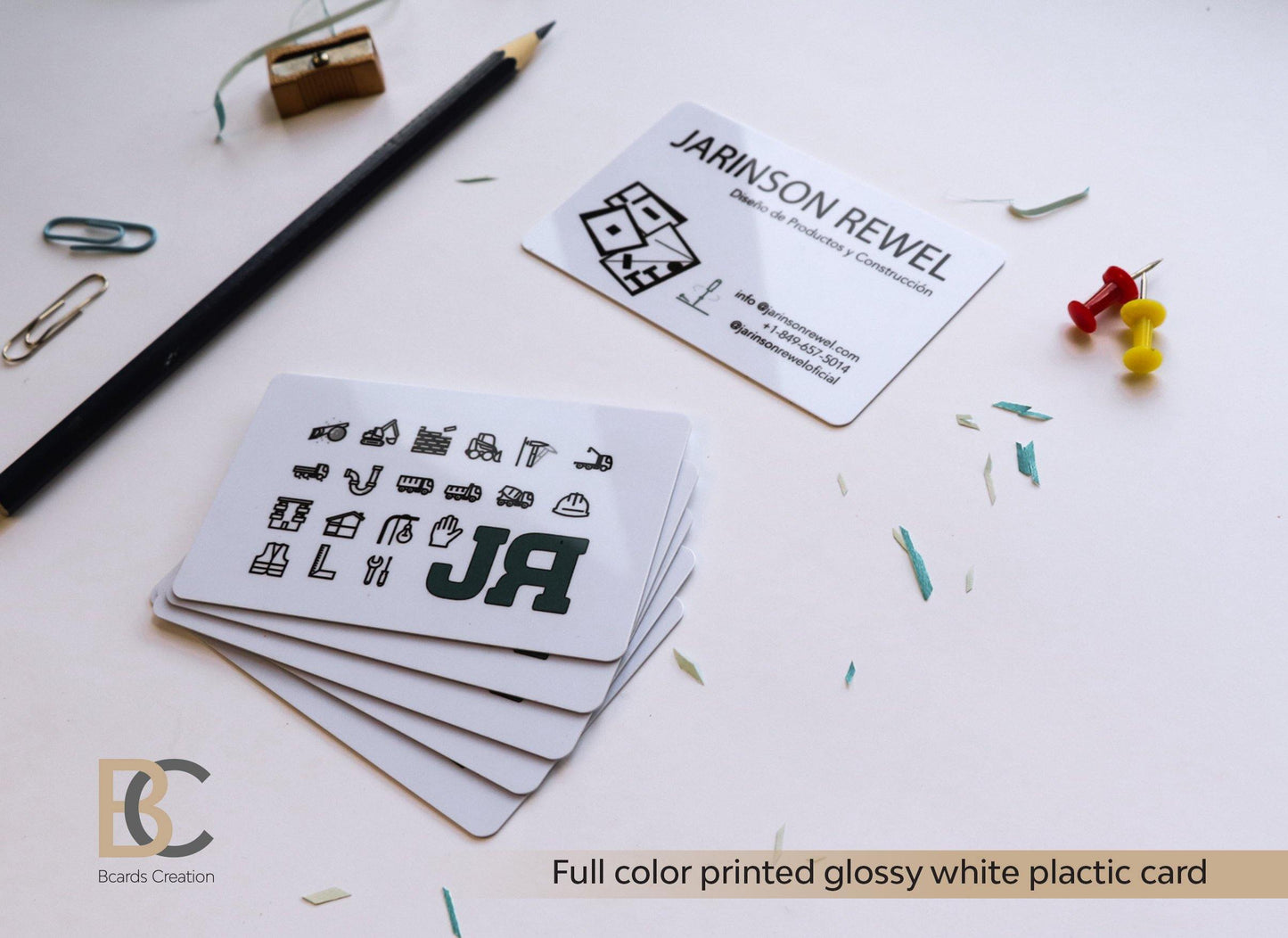 Marble Black & White plastic card, Full color printing double sided PVC Plastic Business Card - BcardsCreation