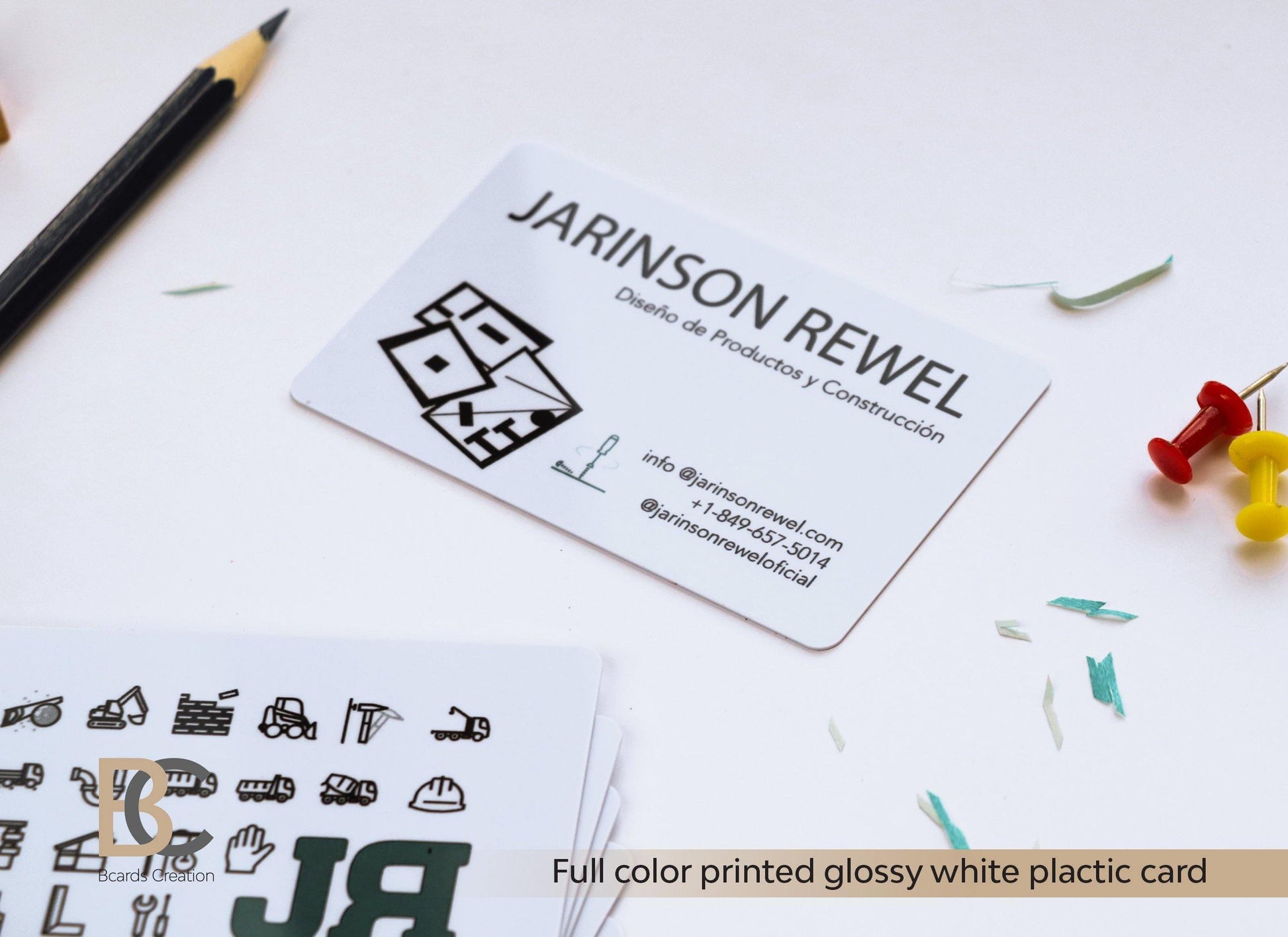 Marble Black & White plastic card, Full color printing double sided PVC Plastic Business Card - BcardsCreation