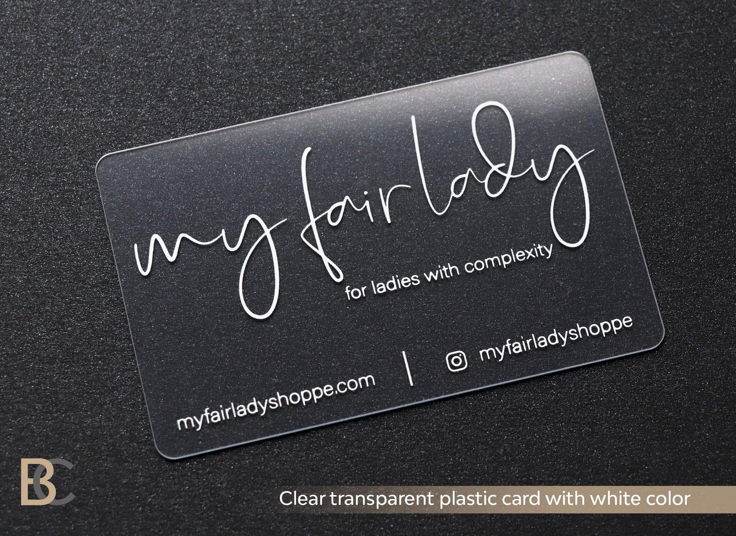 WHITE printing on clear plastic | Silkscreen Printed Plastic Transparent Frosted Business Cards PVC Personalized Design Custom Business Card - BcardsCreation